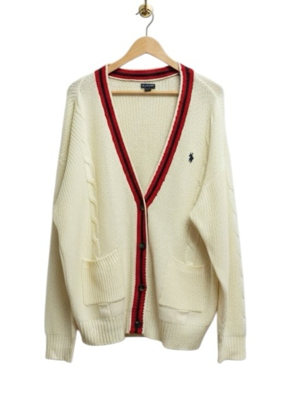 US Polo Assn Slouchy Oversized Button Front Tennis Cardigan Plus Size XXL
